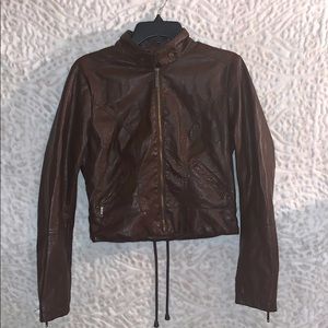 Brown leather jacket